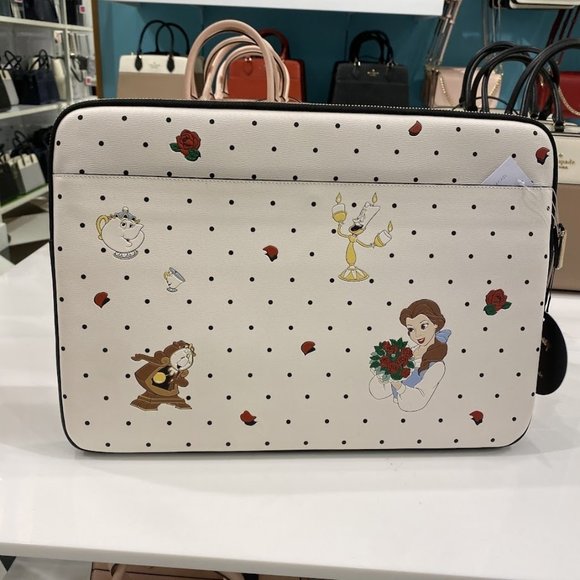 ♠️kate spade X Disney Beauty and the Beast Laptop Sleeve Cream NWT KE664 - Picture 2 of 4